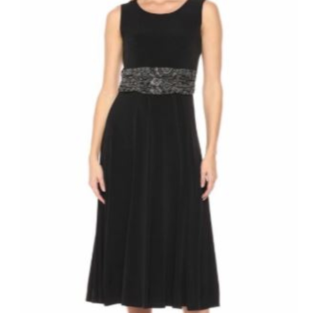 **CLOSE OUT** Jessica Howard Black Beaded Dress-16W--MAW